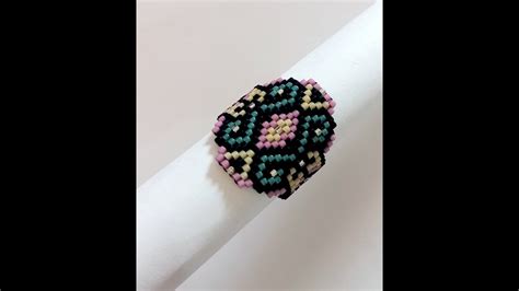 How To Make Beaded Ring Using Odd Count Peyote And Brick Stich Youtube