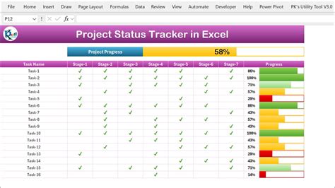 Project Progress Tracker in Excel - PK: An Excel Expert