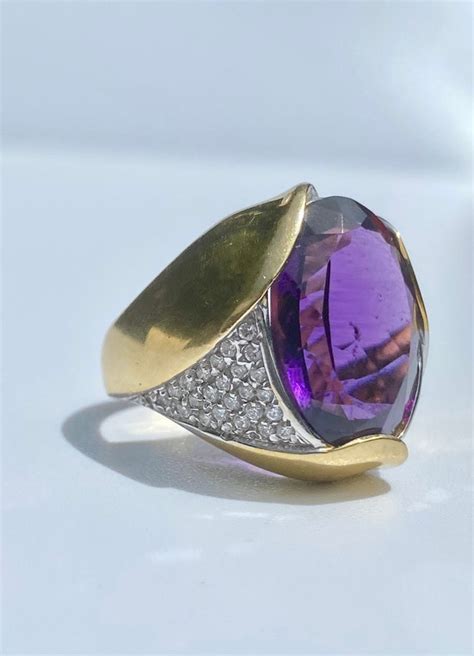 Vintage Purple Amethyst Ring Gem