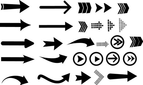 Set Of New Style Black Vector Arrows Isolated On White Vector Icon