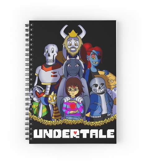 Undertale Cast Spiral Notebooks By Sadgiraffe Redbubble