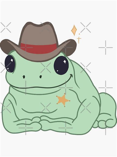 Cowboy Frog Yee Haw Sticker By Ionzysstudio Redbubble