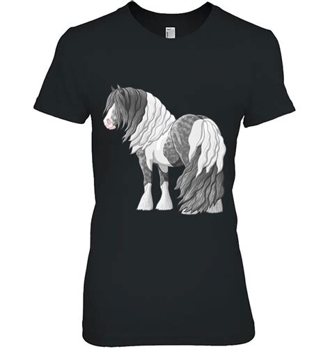 Womens Dapple Gray Skewbald Pinto Gypsy Vanner Cob Draft Horse V-Neck