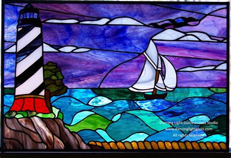 Stained Glass Ocean Scene | Stained glass art, Glass art pictures, Stained glass patterns