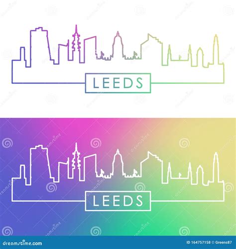 Leeds Skyline Silhouette Vector Illustration CartoonDealer