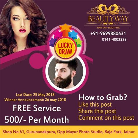 Lucky Draw Beauty Way Salon Organizing A Lucky Draw Contest Where Every