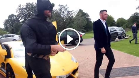 Tyson Fury Arrives In Aventador Dressed As Batman For Press Conference