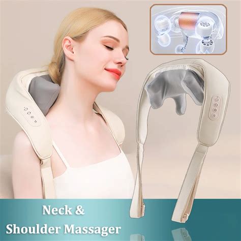 Wireless Neck Shoulder Massager Heated Electric Massage Shawl Vibration Relaxation Cervical