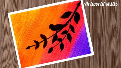 How To Draw Birds Sitting On Branch Oil Pastel Drawing Of Birds Drawing Of Birds Drawing