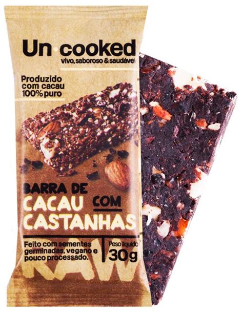 BARRA DE CACAU CASTANHAS KIT 6 UNIDADES Uncooked