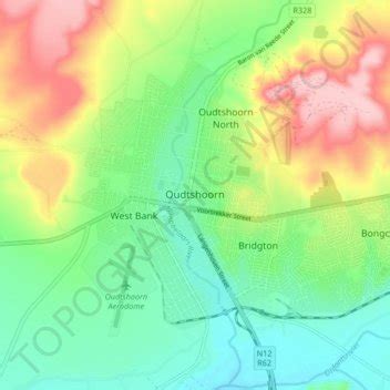 Oudtshoorn topographic map, elevation, terrain