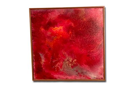 In Vein Abstract Wall Art-Colorful Red Framed Art-Science Geek Wall Decor