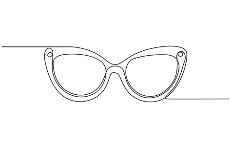 isolated drawing one continuous line glasses, 46530977 Vector Art at ...