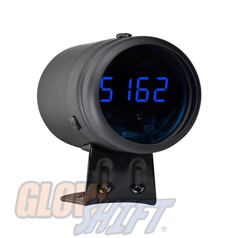 Black Digital Tachometer And Blue Led Shift Light Ebay