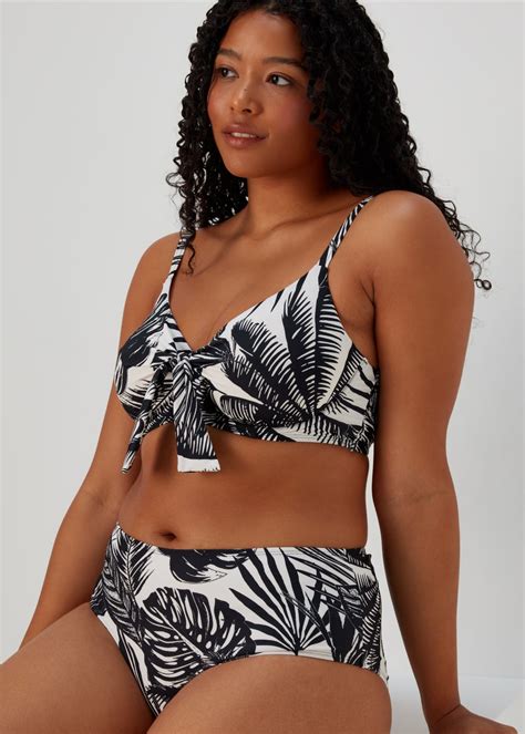 Black Print Bikini Top Matalan