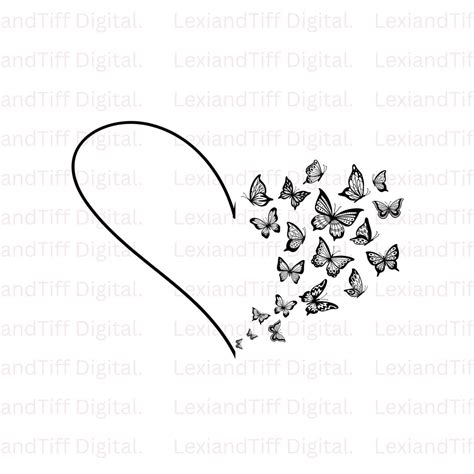 Butterfly Heart Svg Butterfly Heart Png Butterfly Heart Clip Art Etsy Uk