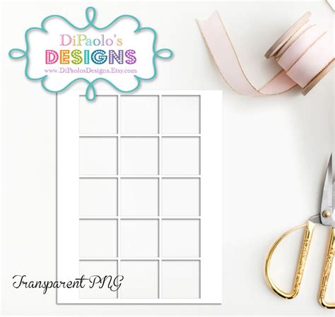 INSTANT DOWNLOAD 2 x 2 Square Template | Etsy