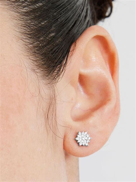 Boucles d oreilles Luxenter en argent 925 avec nacre blanche rhodiée