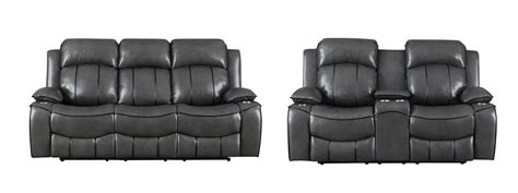 U Domino Coffee Microfiber Power Reclining Sofa Set W Console Pcs