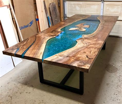 Custom Epoxy Resin River Dining Table Etsy