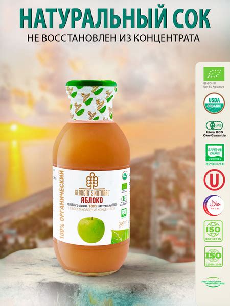 GEORGIA'S NATURAL Сок яблочный БЕЗ САХАРА натуральный холодного отжима ...