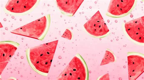 Hand Drawn Watercolor Wallpaper Refreshing Watermelon Summer Texture Background, Watermelon ...