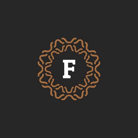 Premium Vector Initial Letter F Ornamental Border Circle Frame Logo