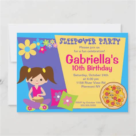 Slumber Party Fun Birthday Invitation Zazzle