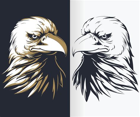 Silhouette bald eagle head isolated vector set 2276234 Vector Art at ...