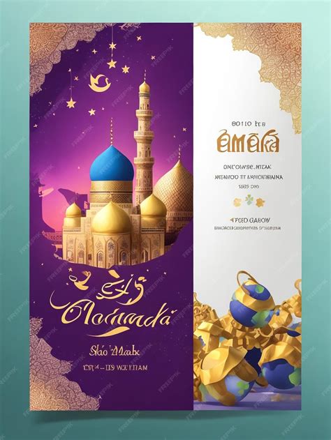 Premium Photo Ramadan Mubarak Invitation Poster Luxury Elegant Design