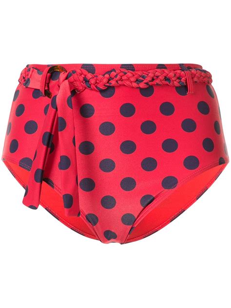 Duskii Cerise High Rise Bikini Bottoms Red FARFETCH AU