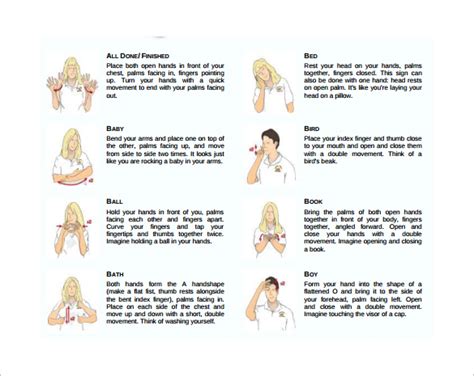 FREE 6+ Sample Baby Sign language Chart Templates in PDF