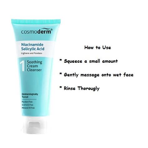 Cosmoderm Niacinamide Salicylic Acid Soothing Cream Cleanser 125ml Lazada