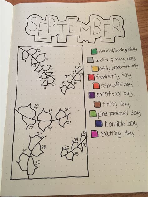 September Mood Tracker Printable