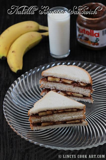 Nutella Banana Sandwich ~ Lincy's Cook Art