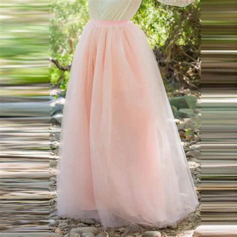 New Arrival Beautiful Pink Tulle Skirt Nature Waistline A Line Floor