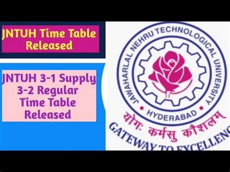 Jntuh B Tech B Pharm Regular Supply Time Table Jntuh Updates