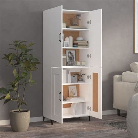 Neuf Buffet Haut Blanc X X Cm Bois D Ing Nierie Ab