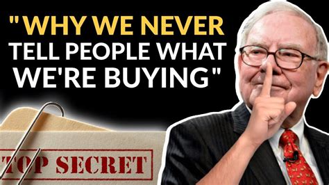 Warren Buffett Why We Keep Our Investments Secret Youtube