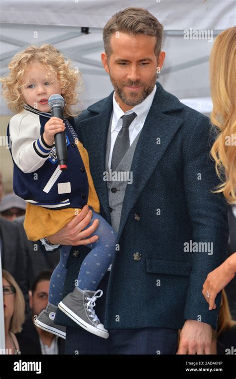 Actor Ryan Reynolds & daughter James Reynolds (2) at the Hollywood Walk