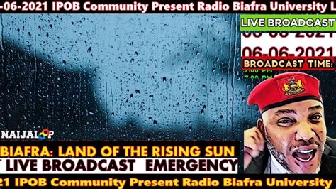 Mazi Nnamdi Kanu Emergency Broadcast On Radio Biafra University Live