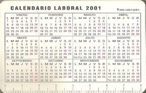 Calendario De Bolsillo F N M T Fabrica Nacional De Moneda Y Timbre