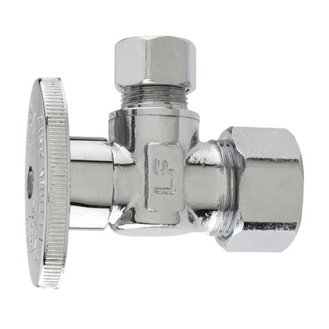 Keeney 12 In Compression X 38 In Compression Brass Quarter Turn Stop Angle Valve In The Shut