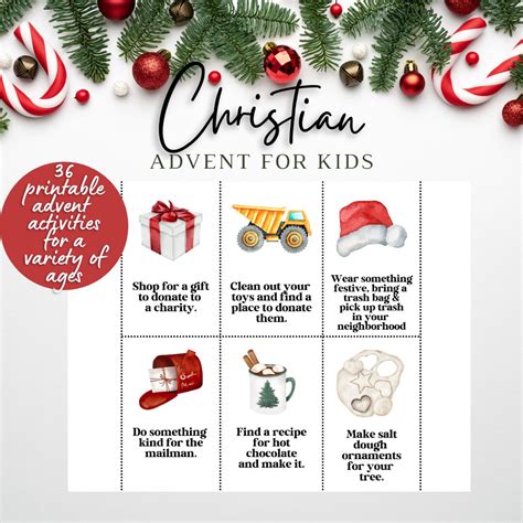 Christian Advent Calendar Printable for Kids Advent Calendar - Etsy