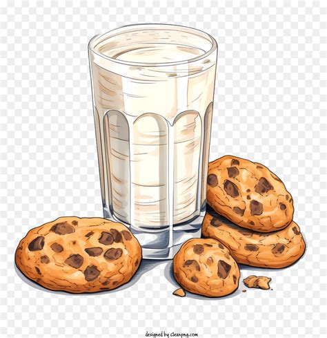 Biscuits Et Lait Les Cookies P Pites De Chocolat Png Biscuits Et