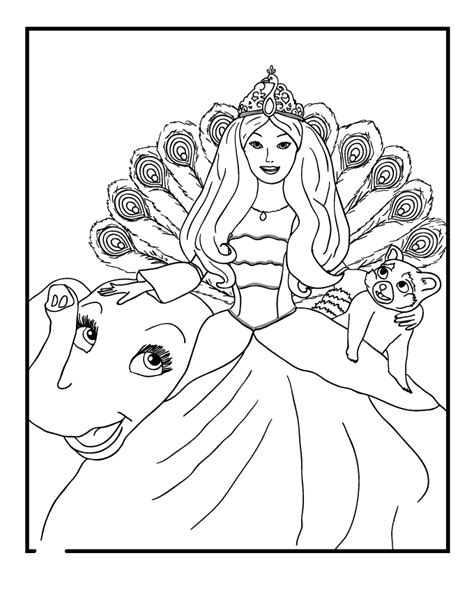 Princess Barbie Coloring Page - Coloring Home