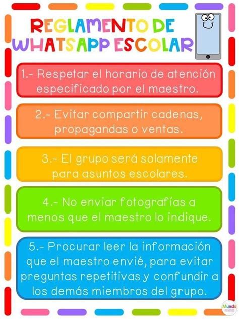 Reglas Para Grupo De Whatsapp Carteles Para Clase Clases En Linea