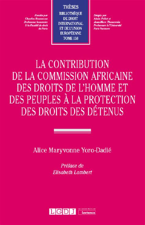 La Contribution De La Commission Africaine Des Droits De Lhomme Et Des