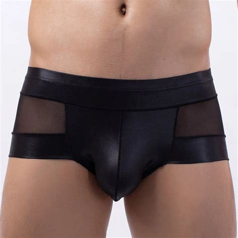 Mens Bulge Pouch Mesh Boxer Briefs See Through Underwear Erotic Lingerie Sissy Shorts Trunks