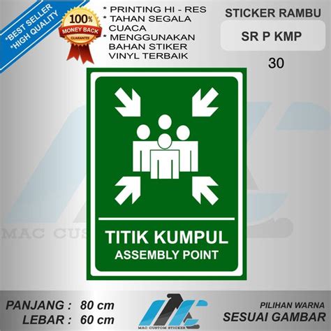 Jual Stiker Titik Kumpul Assembly Point Size Besar Reflektif Di